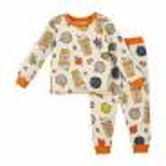 NEW Mud Pie Pumpkin Spice Latte Baby Halloween Fall Outfit Pajamas 6-9 - Picture 1 of 8